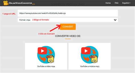 Convertidor de YouTube a MP4 gratis en línea .